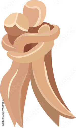  Silhouette art with two person do hug