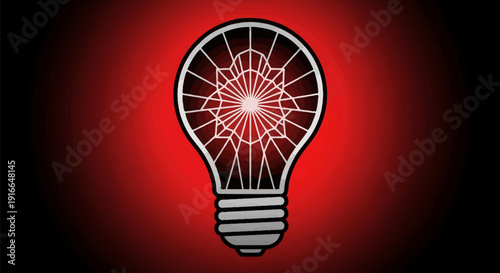 Intricate Geometric Design Inside Light Bulb Symbolizing Ideas.