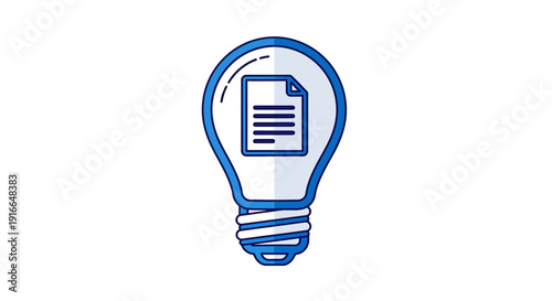 Lightbulb Idea Document Symbol Innovation Concept.