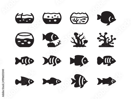 Elegant fish tank silhouette with serene aquatic ambiance