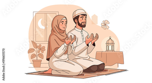 Couple sitting together in peaceful surroundings with nature and architecture elements