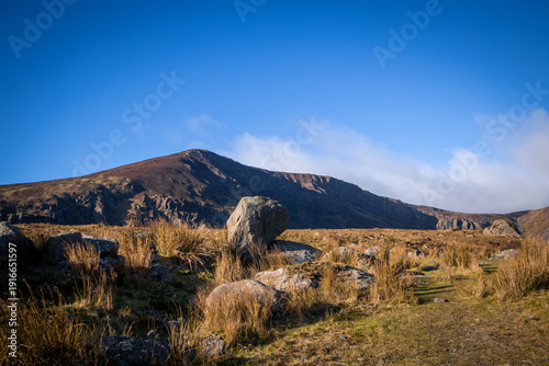 mountain landscape with blue sky and clouds