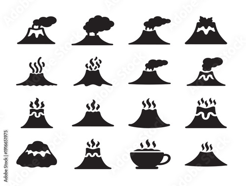 Dramatic volcano silhouette with stunning natural landscape outline