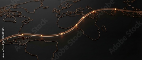 Strategic planning milestones on a global roadmap mapping the journey of travel and exploration