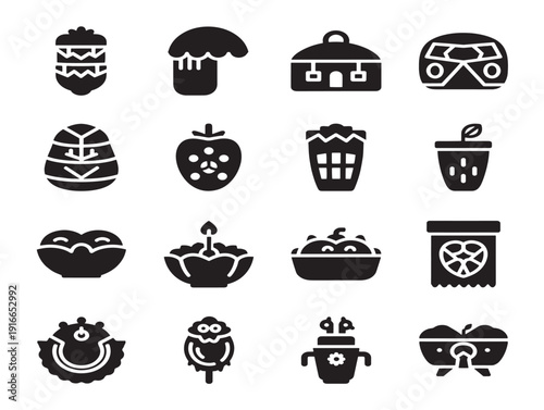 Beautiful tourism souvenir silhouette collection in modern style