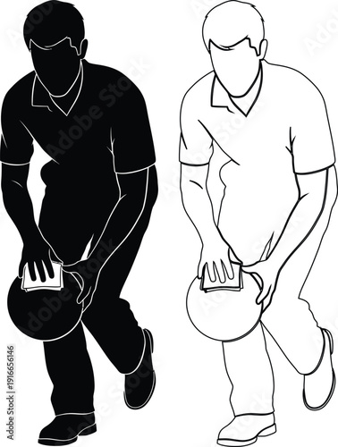 Two individuals demonstrating proper basketball dribbling techniques with one hand each