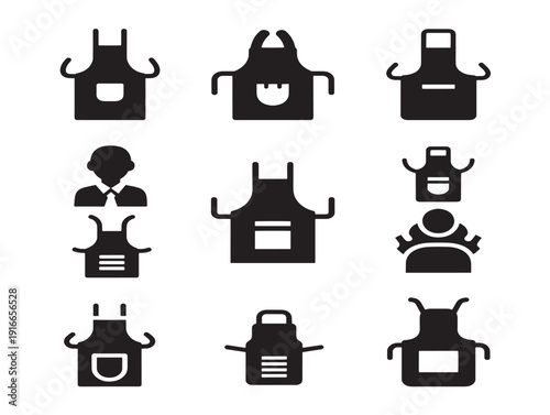 Modern kitchen apron silhouette in clean simple style