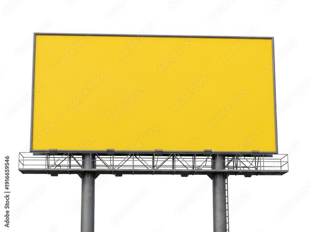 Obraz premium Blank billboard advertising space isolated on transparent background