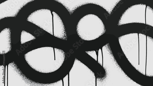 Dynamic Ink Splash Painting on Canvas: Expressive Black Circular Brushstrokes in Motion – Abstract Art Creation, Fluid Design Element, Industrial Style, Urban Aesthetic, Modern Wall Art for Decoration