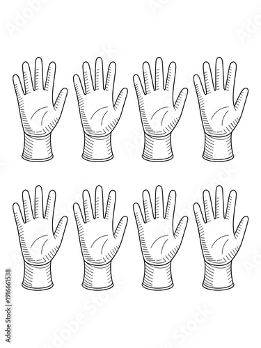 Isolated Rubber Gloves for Cleanliness and Hygiene, Preventing Germs and Disease in Medical and Industrial Workplace, Protection against Bacteria and Viruses, Safety Gear in Disinfection and Sanitatio