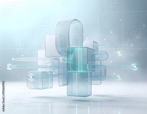 Digital Future Concept with Clean Geometric Design Representing Innovation, Artificial Intelligence, Modern Technology and Corporate Transformation
