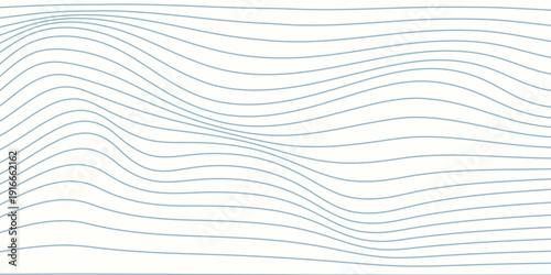 Blue and beige diagonal wavy lines seamless pattern. Simple vector abstract liquid stripes background. Funky groovy texture with diagonal waves, fluid shapes, flow. Stylish repeated decorative design