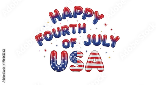 Happy Fourth of July USA patriotic greeting vector illustration