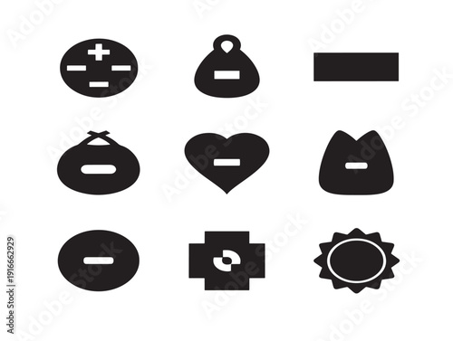 Modern arithmetic symbols silhouette in sleek minimal style