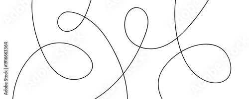 Hand drawn thin black lines isolated on white background. Vector illustration.	