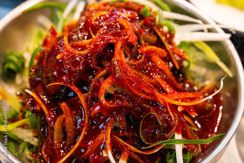 spicy seasoned scallion salad, Korean side dish for Korean BBQ