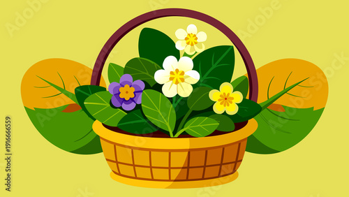 Wallpaper Mural Vector Barquette de primevères.png
 Torontodigital.ca