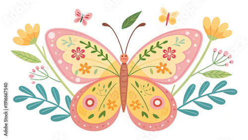 Wallpaper Mural Vector spring easter holidays butterfly simple flat spring icon Torontodigital.ca