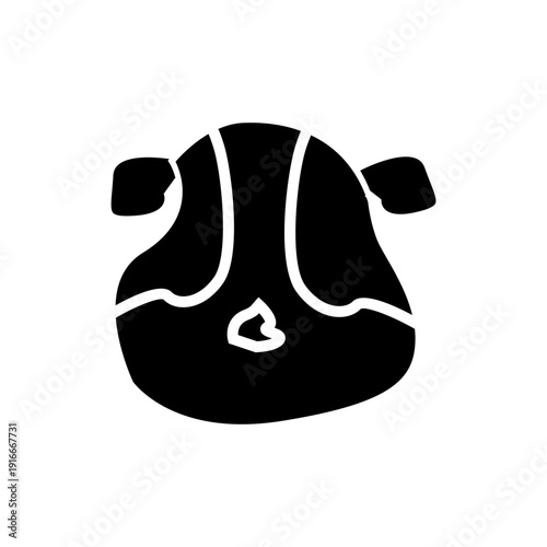 black and white cartoon illustration of a guinea