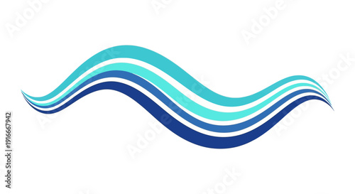 Wavy lines in shades of blue, flowing horizontally across the image, creating a dynamic and fluid visual effect