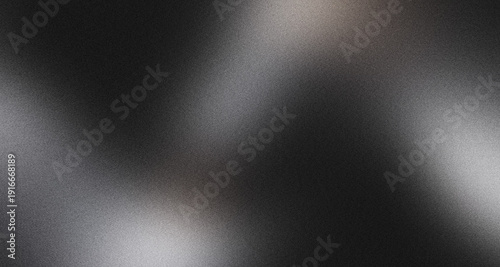 Soft silver and white light waves framing copy space on dark matte background with heavy grainy noise texture.
