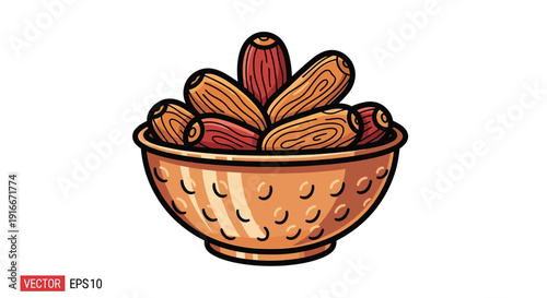 A bowl of fresh dates, a healthy and traditional snack.