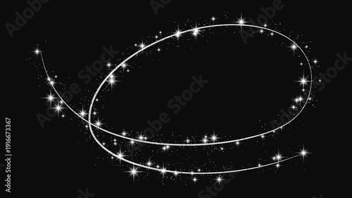 Silver glittering confetti wave and stardust