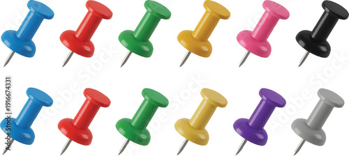 colorful push pins