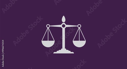 Scales of Justice Symbol Representing Law and Balance.