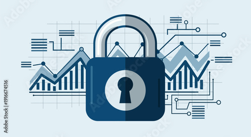 Secure Data Protection and Financial Security Concept.