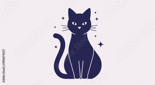 Stylized silhouette of a domestic cat