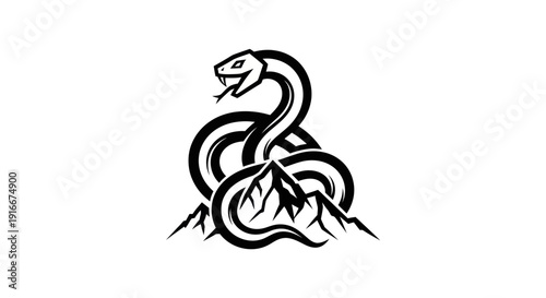 Stylized snake design on white background