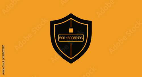 Black Shield with Computer Mouse and Code Inside.