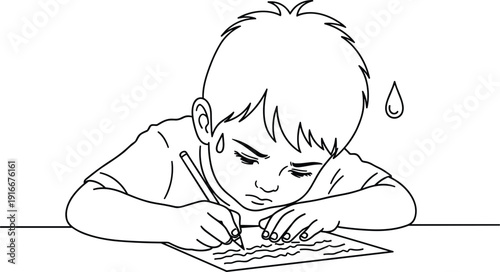 Black and White Coloring Page Set of Children Studying at Desks Families Walking to School Kids Playing Outdoors and Celebrating Summer Break Illustration