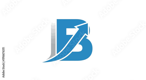 Blue Letter B with Upward Arrow Symbolizing Growth.