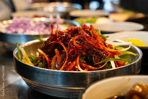 spicy seasoned scallion salad, Korean side dish for Korean BBQ