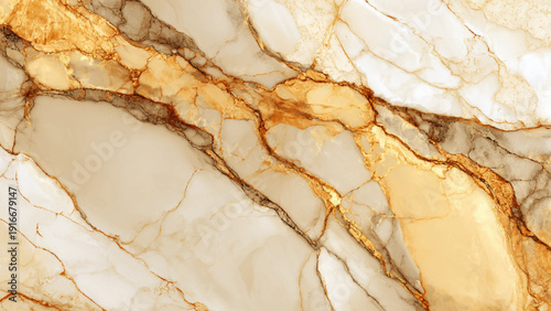 Luxurious marble texture with golden veins and white background for design purposes
