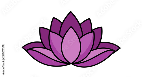 Beautiful Purple Lotus Flower Illustration Symbolizing Purity and Enlightenment.