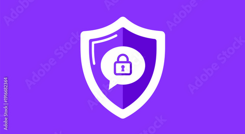 Secure Communication Shield with Lock Icon.