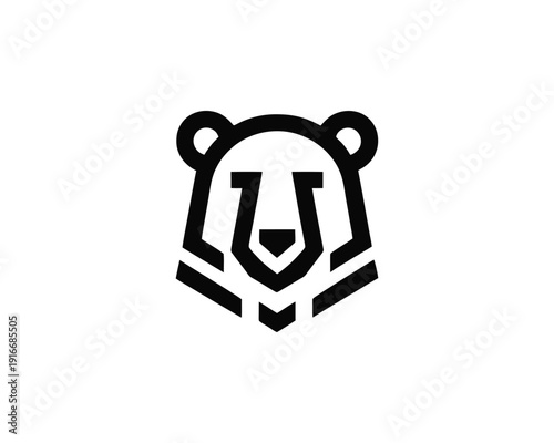 Bear logo minimal silhouette vector animal brand identity