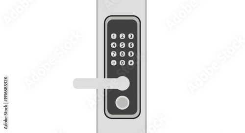 Secure digital lock with keypad and lever handle on door