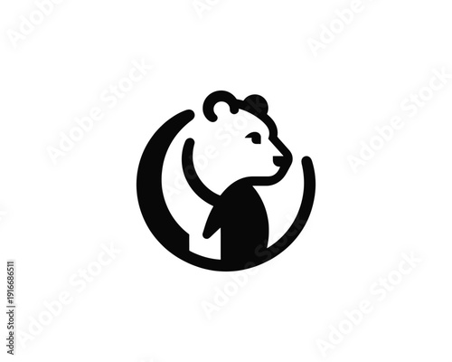 Bear logo minimal silhouette vector animal brand identity