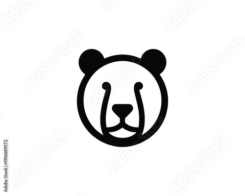 Bear logo minimal silhouette vector animal brand identity