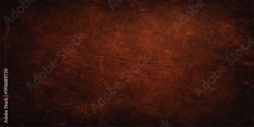 A dark aged brown wood pattern and rough paper texture create a vintage grungy backdrop with an antique surface design and old wall material space