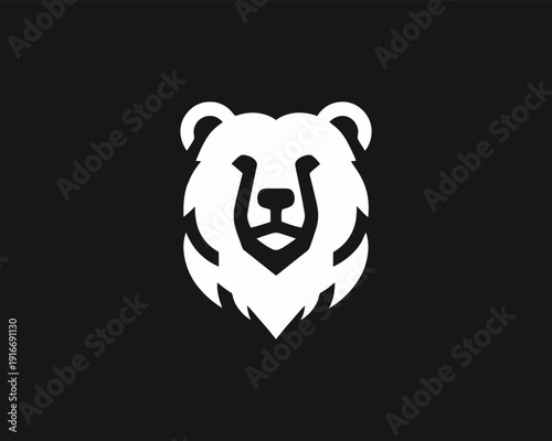 Bear logo minimal silhouette vector animal brand identity