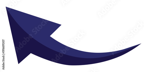 3D long arrow icon vector illustration. Long arrow icon vector, silhouette. Blue long 3D Arrow vector sign. Vector set of trendy long arrow icon isolated on white background.