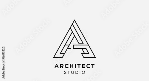Minimalist A letter logo for Architect Studio with clean lines.
