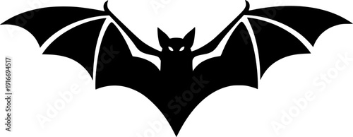 bat silhouette line art vector illustration with a white background
