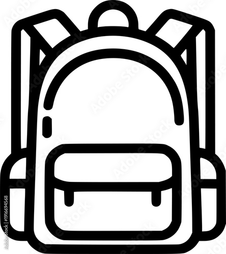 backpack silhouette line art vector illustration with a white background
