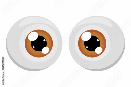 Cartoonish Eyes Perusing Closely, Wide-Eyed Animation Wonder in White Background, Expressive Gaze, Comic Art, Comic Style Illustration,  Character Design, Looking, Watching,  Surprised Optical Percept